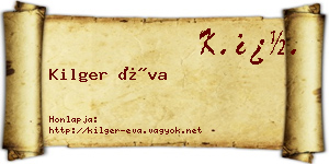 Kilger Éva névjegykártya